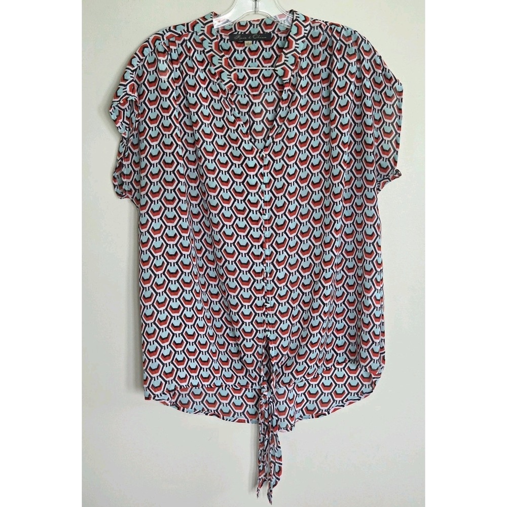Rose + Olive Women's Top Print Blouse Large‎